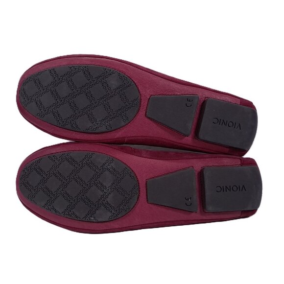 Vionic 456 Sydney Loafers Women 7 Dark Red Suede Leather Slip On Moc TVW4105 - Picture 11 of 14